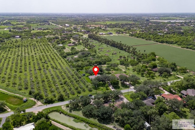 bird's eye view with a rural view