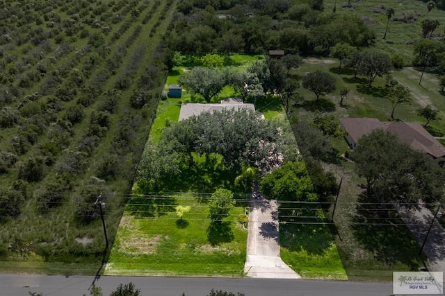 aerial view with a rural view