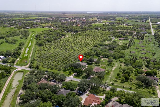 aerial view featuring a rural view