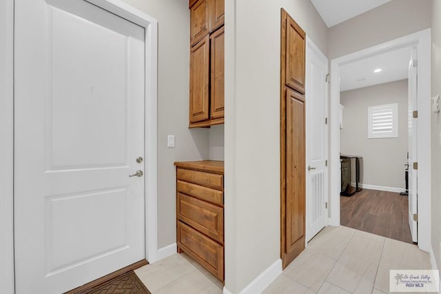 5706 Spicewood, Harlingen, TX 78552 - doorway to outside featuring baseboards and recessed lighting