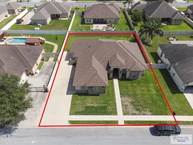 5706 Spicewood, Harlingen, TX 78552 - aerial view of residential area featuring property boundaries highlighted