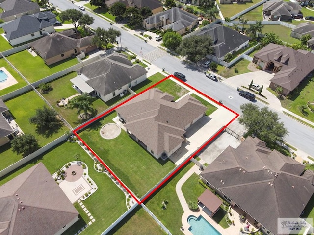 5706 Spicewood, Harlingen, TX 78552 - aerial view of residential area with property parcel outlined