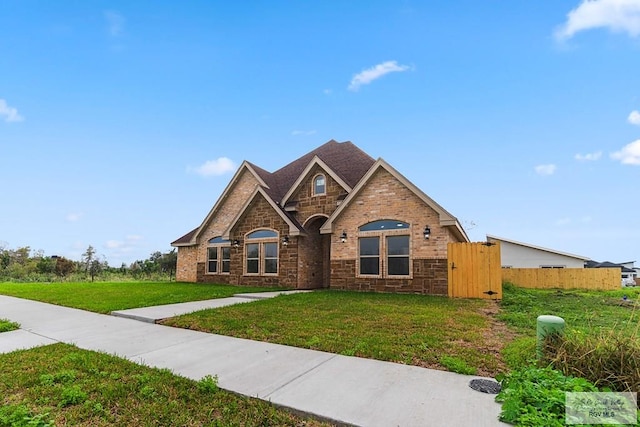 view of front of home with a front yard