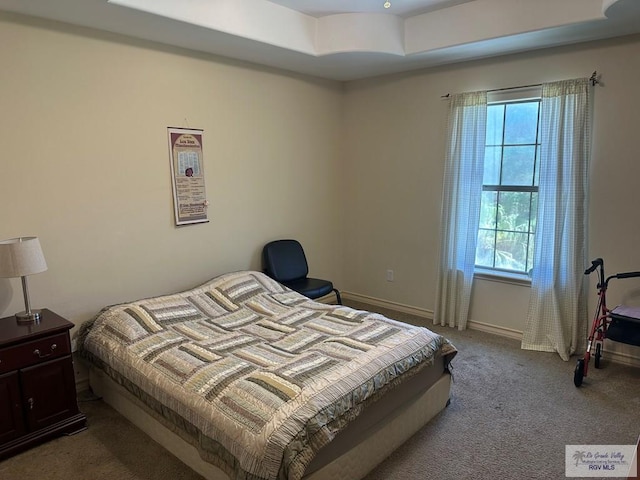 carpeted bedroom with baseboards