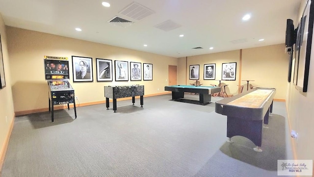 310 Padre Blvd Unit 1402, South Padre Island, TX 78597 - playroom featuring billiards table, recessed lighting, and carpet