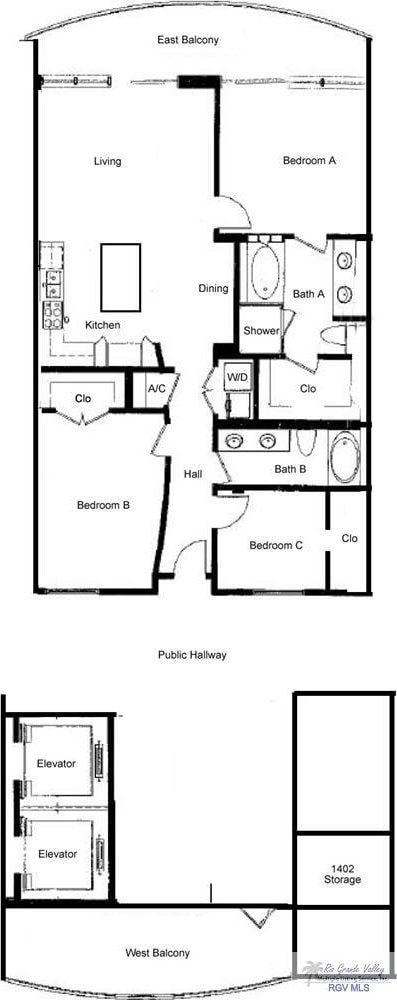 310 Padre Blvd Unit 1402, South Padre Island, TX 78597 - view of property floor plan