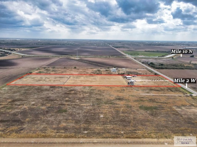 bird's eye view with a rural view