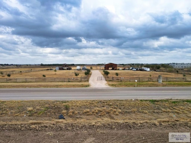 exterior space with a rural view