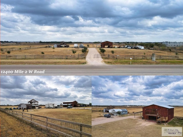 exterior space with a rural view