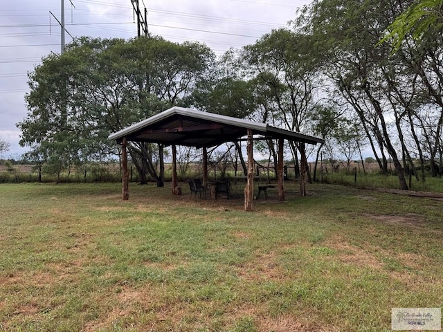 view of yard featuring a gazebo