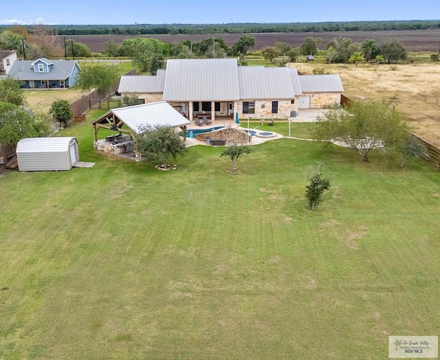 bird's eye view featuring a rural view