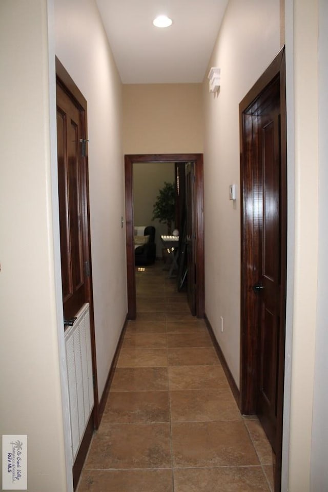 corridor with radiator heating unit