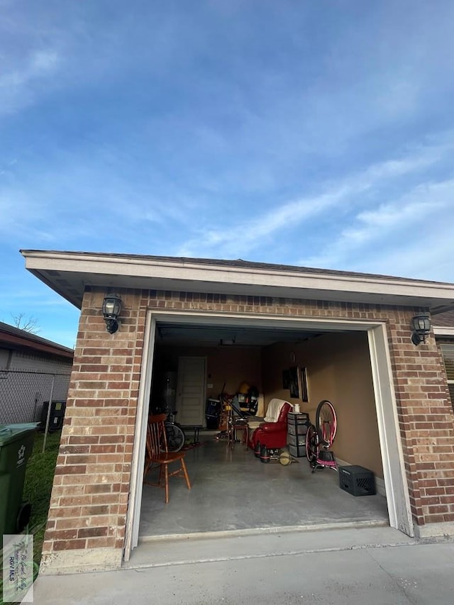 view of garage