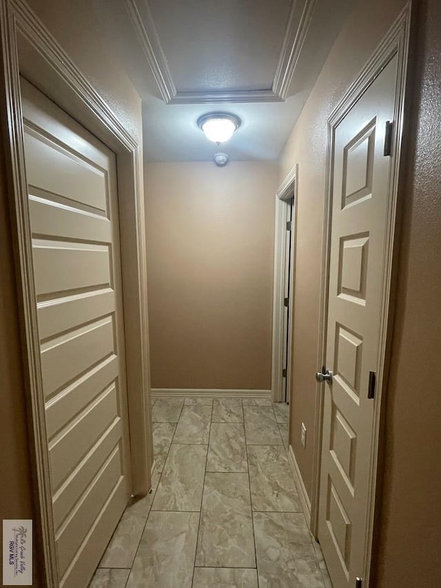 corridor with ornamental molding