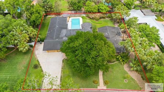 509 Lake Dr, Harlingen, TX 78550 - view from above of property with property boundaries highlighted
