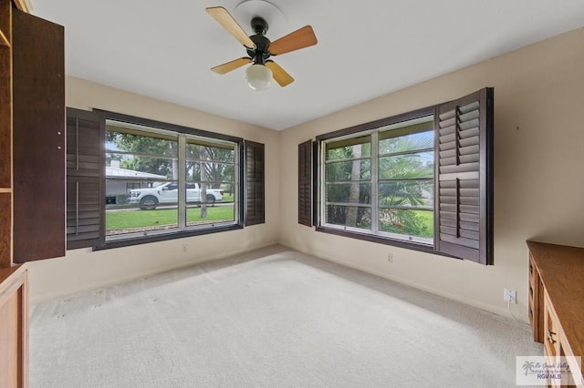 509 Lake Dr, Harlingen, TX 78550 - empty room with carpet floors and a ceiling fan