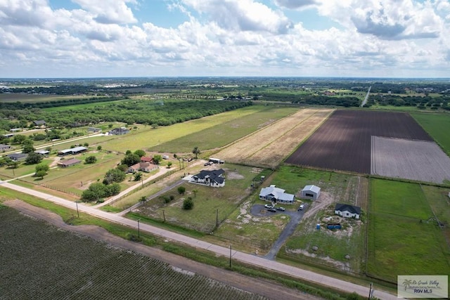 aerial view with a rural view