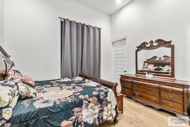 bedroom featuring light hardwood / wood-style flooring