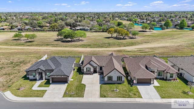 aerial view with a residential view