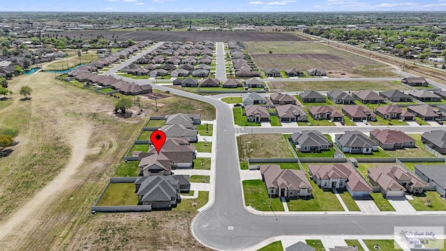 drone / aerial view with a residential view