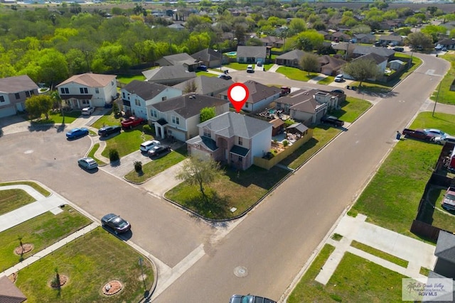 aerial view with a residential view