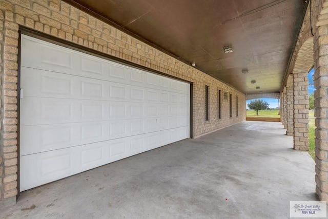 view of garage