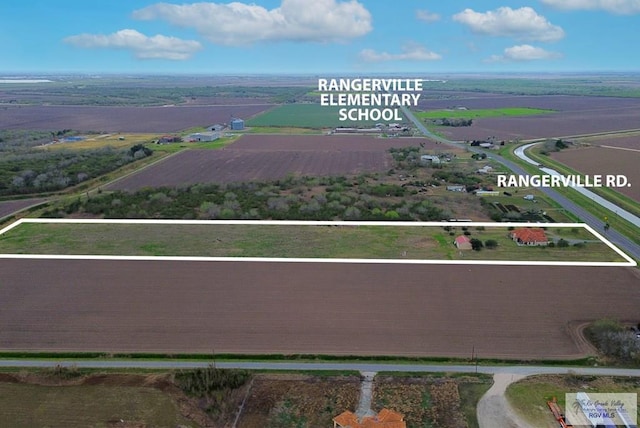 drone / aerial view featuring a rural view