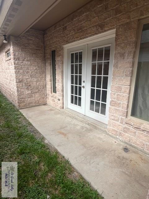 view of patio / terrace featuring french doors