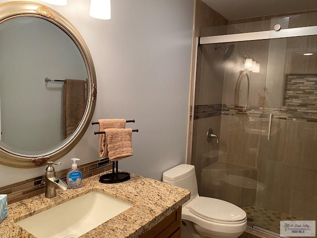 2010 El Dorado Ave, Rancho Viejo, TX 78575 - full bath featuring a stall shower, vanity, and toilet