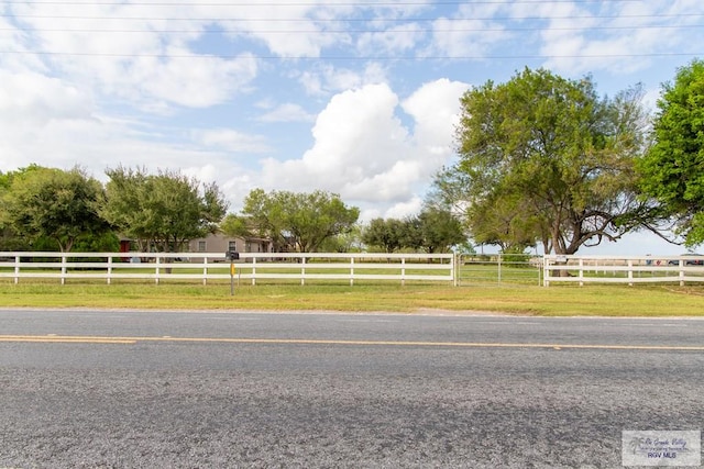 view of road featuring a rural view