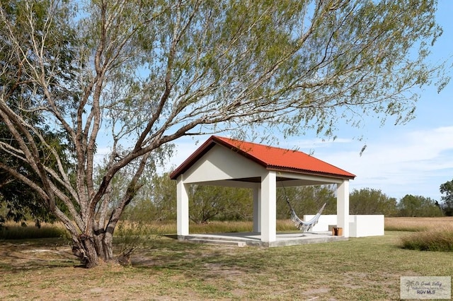 view of yard featuring a gazebo