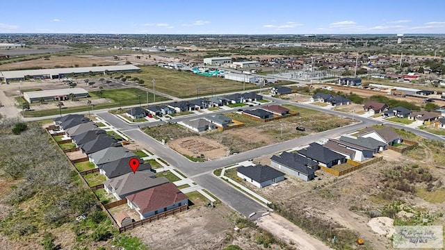 aerial view with a residential view