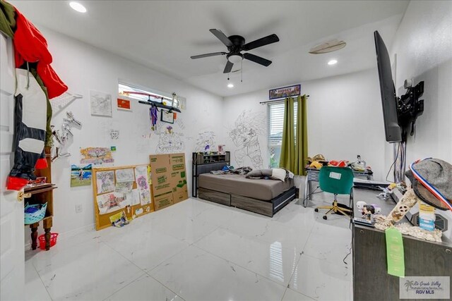 3213 E Westgate Cir, Harlingen, TX 78552 - bedroom with recessed lighting and ceiling fan