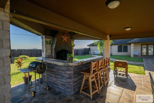 view of patio / terrace featuring a bar