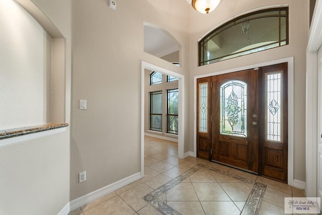 5302 Remington Dr, Harlingen, TX 78552 - entrance foyer with a high ceiling and light tile patterned floors