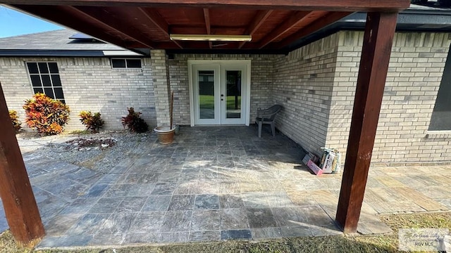 view of patio featuring french doors