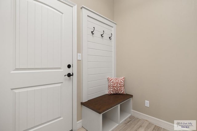 mudroom featuring light wood-type flooring