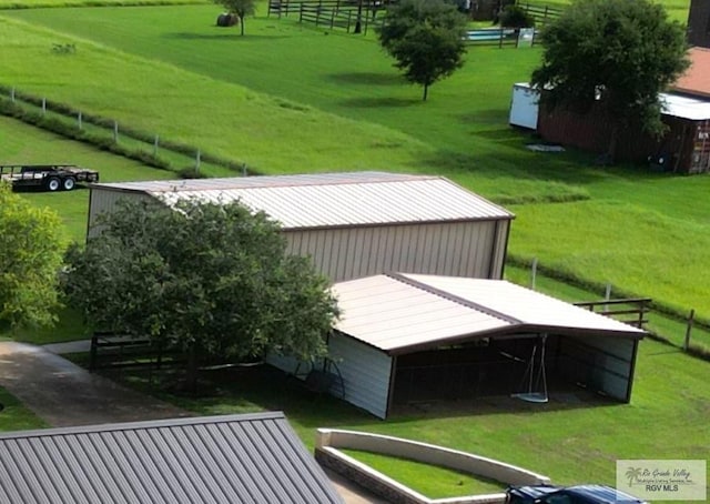 exterior space with a rural view