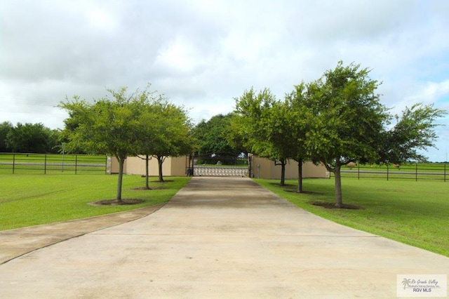 view of community featuring a yard