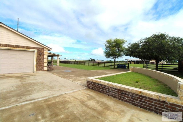 exterior space featuring a garage