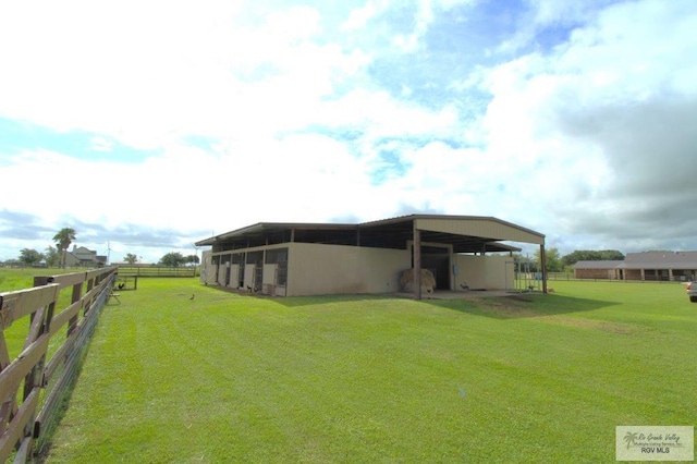 exterior space with a rural view