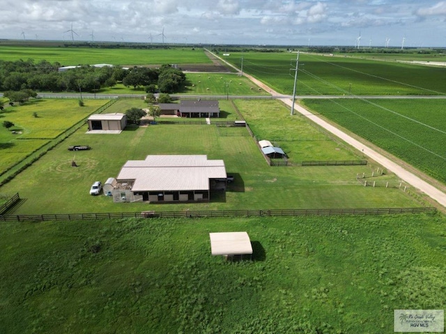 aerial view with a rural view