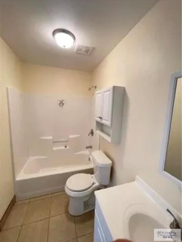 420 J R Becerra Ave, Progreso, TX 78596 - full bathroom with toilet, tile patterned flooring, shower / bathtub combination, vanity, and baseboards