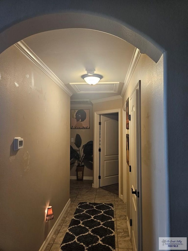 2104 Tomatillo Dr, Weslaco, TX 78596 - hall featuring arched walkways and ornamental molding