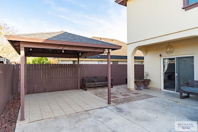 view of patio / terrace with a gazebo