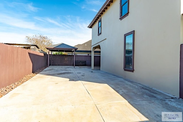 exterior space featuring a gazebo