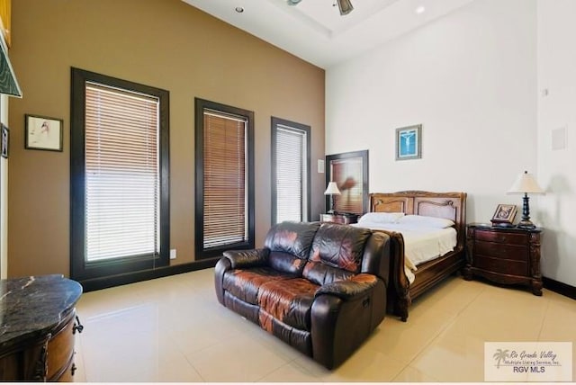 view of tiled bedroom