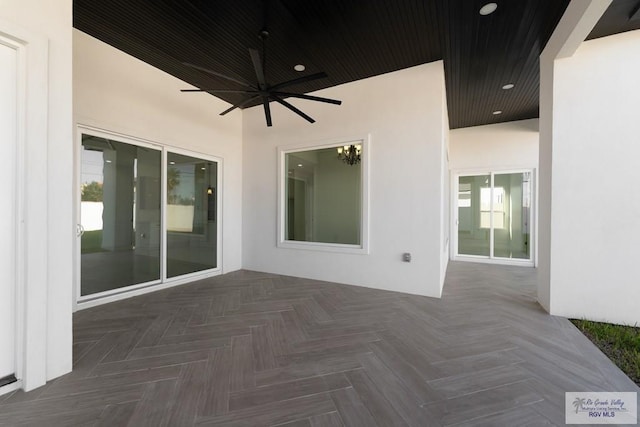 view of patio / terrace with ceiling fan