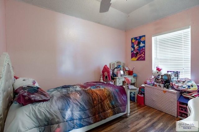 3053 Fairfield Dr, Brownsville, TX 78526 - bedroom with wood finished floors, vaulted ceiling, and ceiling fan