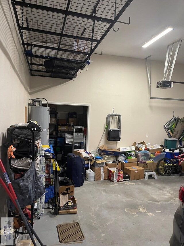 garage with water heater